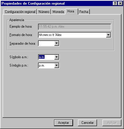 Configuraci�n del reloj
